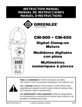 Greenlee CM-800 / CM-850 Clamp-on meter, AC User manual