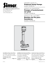 Simer 520B-04 Pedestal Sump Pumps Owner's manual