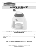 Back to Basics Electric Ice Shaver User manual