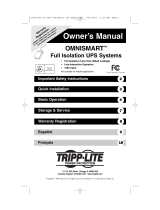 Tripp Lite OmniSmart Full Isolation UPS Systems OMNI500ISO Owner's manual