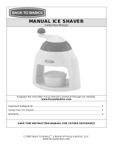 Back to Basics Electric Ice Shaver User manual
