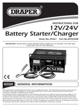 Draper 12/24V 230A Battery Starter Charger Operating instructions