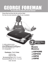 George Foreman Kitchen Bistro GRP4EW User guide