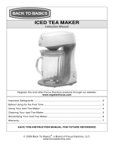 Back to Basics ICED TEA MAKER User manual