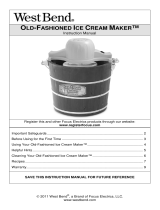 West Bend OLD-FASHIONED ICE CREAM MAKER User manual