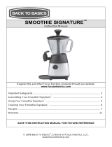 Back to Basics SMOOTHIE SIGNATURE SALPHA500 User manual