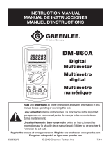 Greenlee DM-860A Digital Multimeter User manual