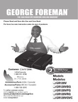 George Foreman GR120V Owner's manual