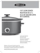 Bella 5Qt Manual Slow Cooker Owner's manual