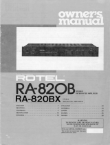 Rotel RA-820BX Owner's manual