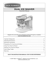 Back to Basics Electric Ice Shaver User manual