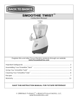 West Bend SMOOTHIE TWIST SJR400T User manual