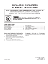 Frigidaire FFED3026TB Installation guide