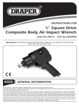 Draper Composite Body Air Impact Wrench, 3/4" Sq. Dr. Operating instructions