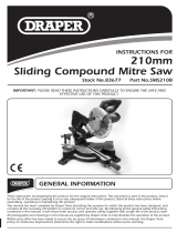 Draper 210mm Sliding Compound Mitre Saw Operating instructions