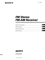 Sony STR-DE475 - Fm Stereo/fm-am Receiver Owner's manual