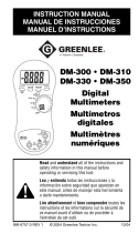 Greenlee DM-300, DM-310, DM-330, DM-350 DMMs User manual