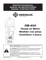 Greenlee CM-600 Clamp-on Meter (with DC) User manual
