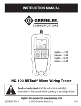 Greenlee NC-100 NETcat Micro Wiring Tester User manual