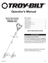 Troy-Bilt TB590 EC 29cc 4-Cycle Straight Shaft Brush Cutter/String  Owner's manual