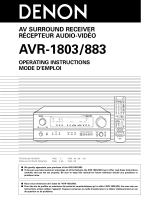 Denon AVR-883 Owner's manual