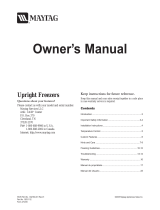 Maytag upright freezers Owner's manual