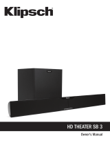 Klipsch HD Theater SB 3 Certified Factory Refurbished Owner's manual