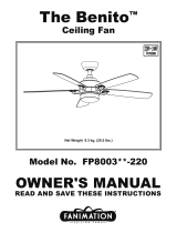 Fanimation Benito FP8003-220 Owner's manual