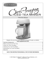 Back to Basics Iced Tea Makers User manual