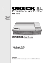 Oreck Professional Air Purifier 21057-03 User manual