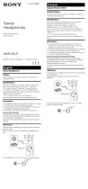 Sony MDR-E9LP BLACK User manual