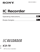 Sony ICD 70 Operating instructions