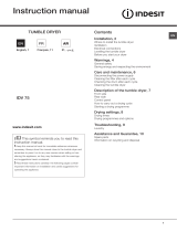 Indesit IDV 75 S (EX) 60Hz User guide