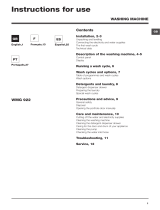 Indesit WMG 922X EU User guide