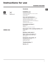 Hotpoint WMSG 602 EU User guide