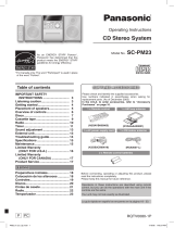 Panasonic SC-PM23 User manual