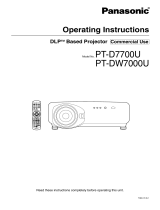 Panasonic DW7000U-K - WXGA DLP Projector User manual