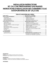 Whirlpool 30" (76.2 CM) FREESTANDING GAS RANGES Installation guide