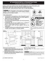 Frigidaire FFGF3012TW Installation guide