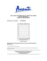 Avanti WCR5404DZD Model WCR5404DZD - Built-In or Free Standing Dual Zone Wine Cooler