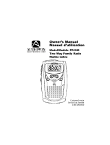 Audiovox FR-540 User manual