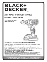 Black & Decker Power Screwdriver BDCDD120C User manual
