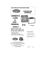 Essick Air Humidifier 697 500 User manual