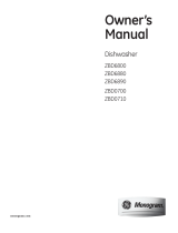 GE Monogram Dishwasher ZBD0700 User manual