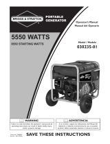 Briggs & Stratton Portable Generator 030235-01 User manual
