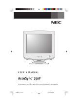 NEC Computer Monitor 750F User manual