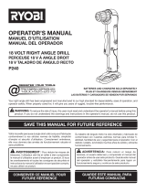 Ryobi Cordless Drill P240 User manual