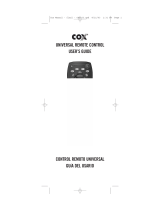 COX Cox Universal Remote Control User manual