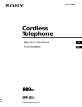 Sony Cordless Telephone SPP-934 User manual