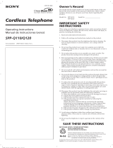 Sony Cordless Telephone SPP-Q110 User manual